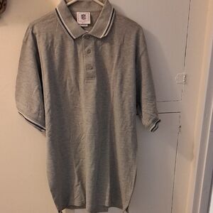 NFL VF Image wear Men's X-Large Gray Polo Shirt, Blue/White Collar, NWT